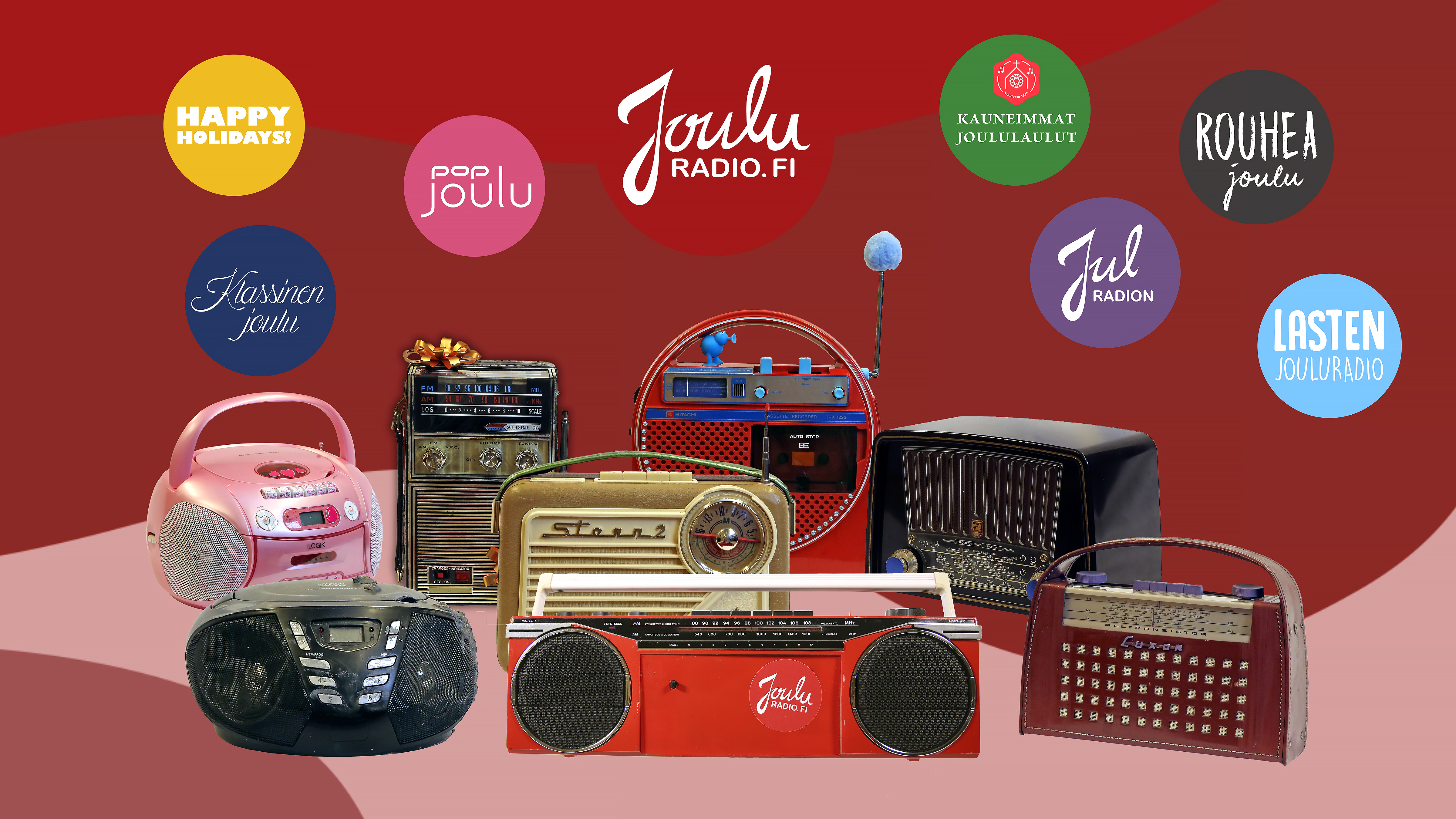Jouluradiologoja ja radioita.
