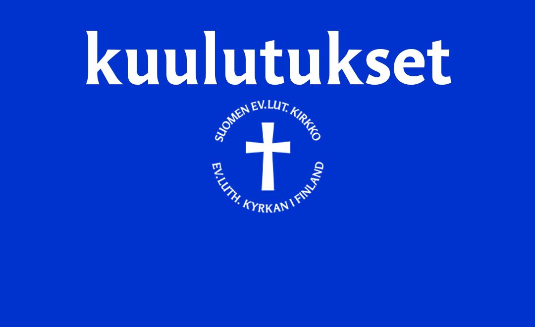 Sininen tausta. Valkoinen teksti 